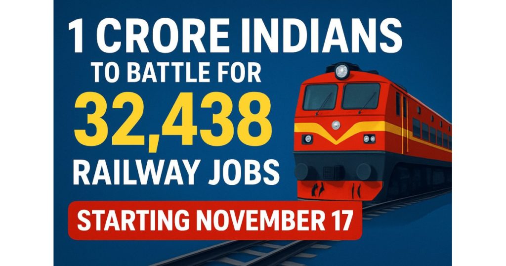 1 Crore Indians to Battle for 32,438 Railway Jobs Starting November 17