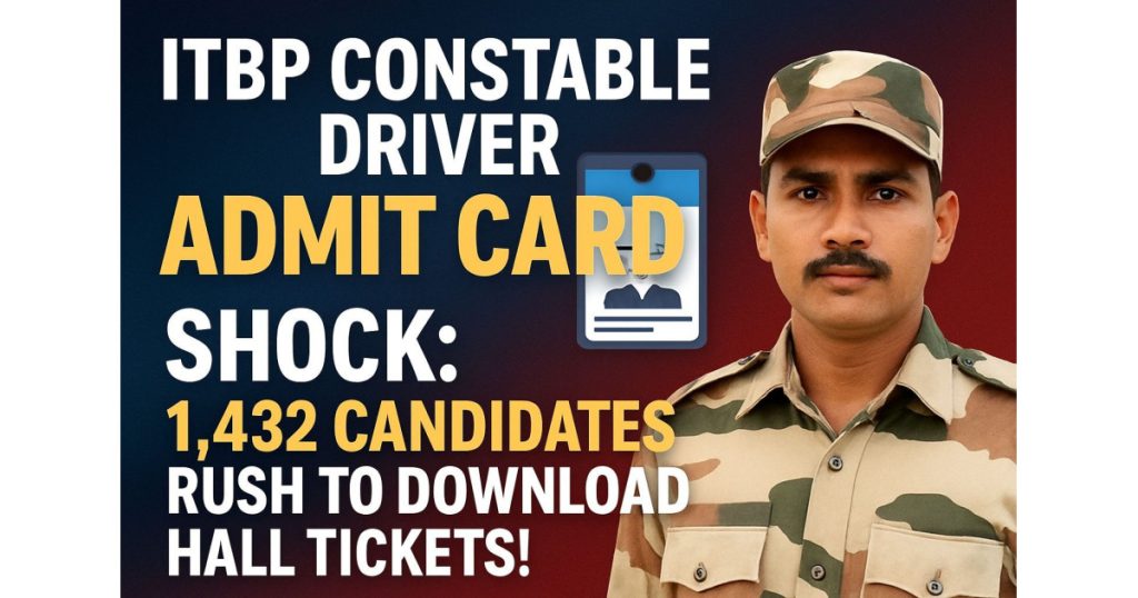ITBP Constable Driver Admit Card Shock: 1,432 Candidates Rush to Download Hall Tickets!