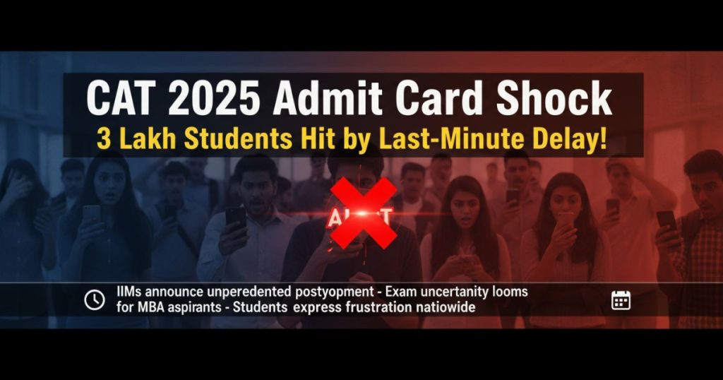 CAT 2025 Admit Card Shock: 3 Lakh Students Hit by Last-Minute Delay!